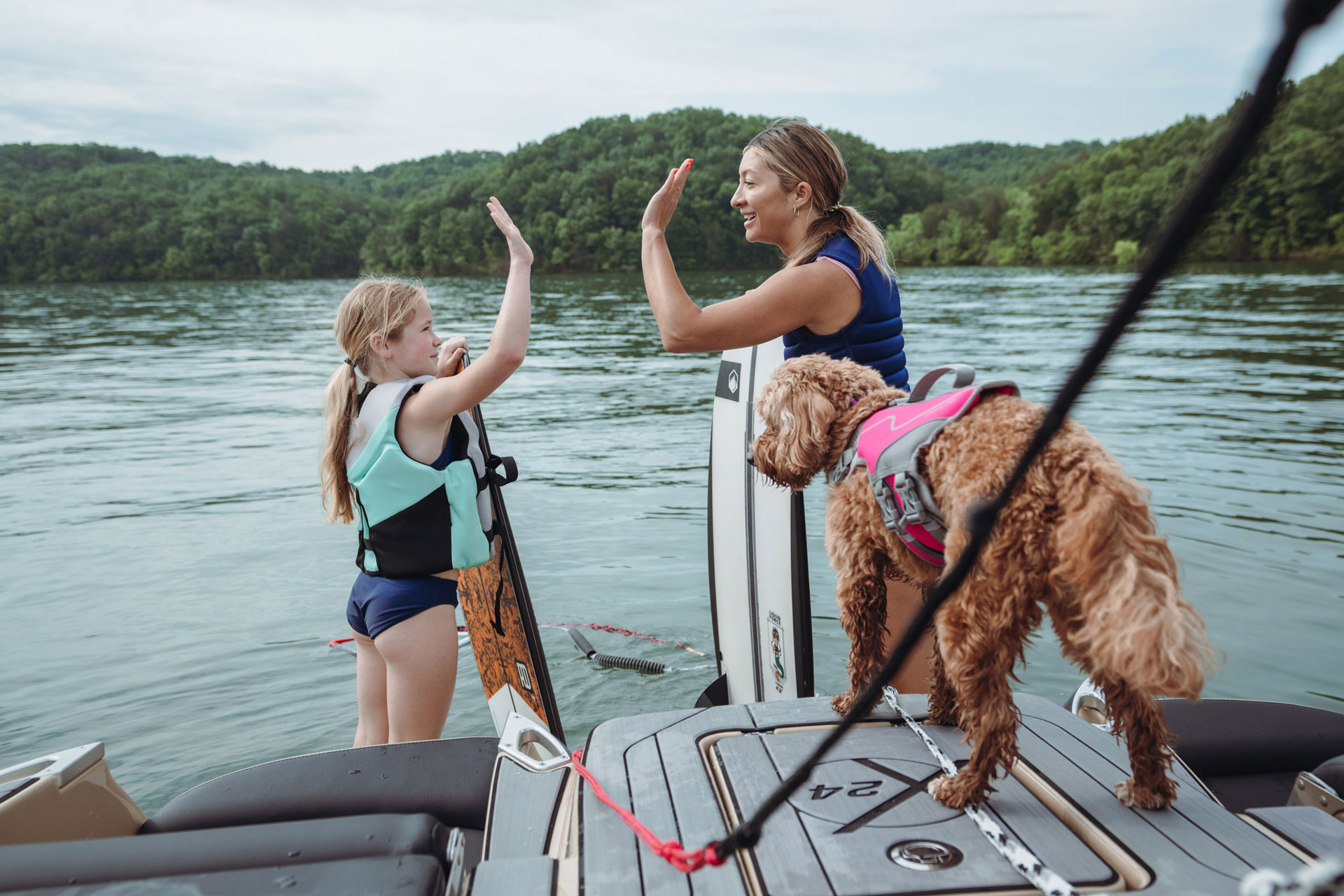 Mother and Daughter on a Mastercraft